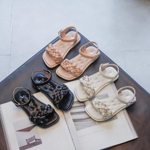 Fashion Weave Little Girl Sports Summer Shoes For Kids ChildrenS Shoes For Girl Beach Flat Sandals 2021 3 5 6 7 8 9 10 12 Year