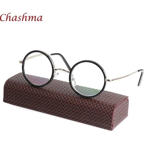 Chashma Brand Design Vintage Round Reader Retro Style Men Women Metal Reading Glasses Black Anti Reflective Eyewear