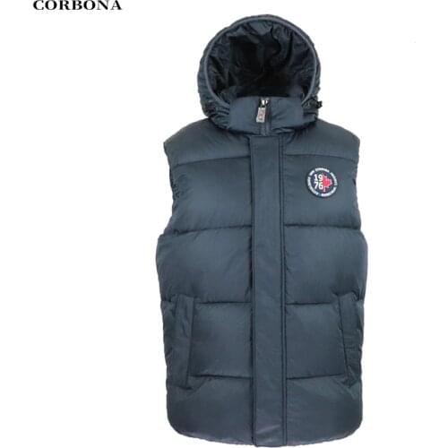 CORBONA Winter Sleeveless Vest Oversize Man’s Coat Hooded Autumn Warm Plush Jacket Cotton Padded Long Male Brand Clothing 2021