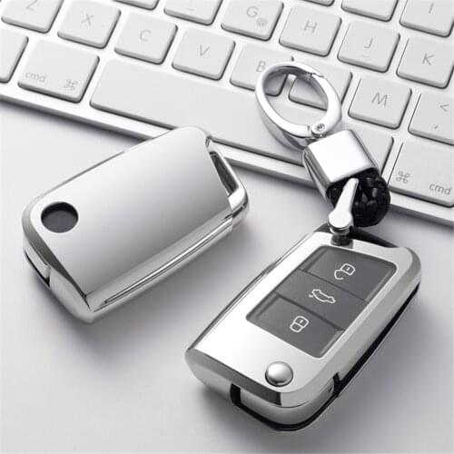 Soft TPU Car Key Cover Fob Case Shell Hand-woven Keychain Keyring For Skoda Octavia 2 3 A7 Rapid Fabia Superb Kodiaq Karoq Yeti