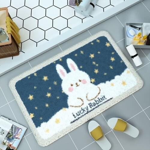 Anti-slip Door Mat Bathroom Door Entrance Mat Cartoon Dog Bath Rug Bathroom Non-Slip Mat Toilet Mat Entrance Door Absorbent Mat