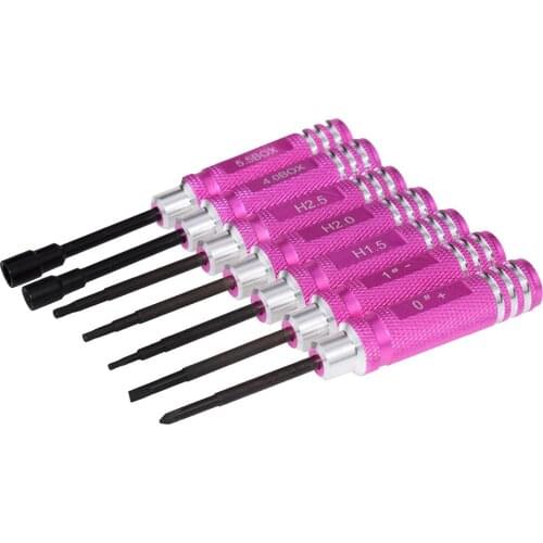 SOJERC 7 Piece Screwdriver for RC Model car 1.5/2.0/2.5 Hexagon Cross Tool Set Sleeve Repair Tools 94111 94123 dedicated