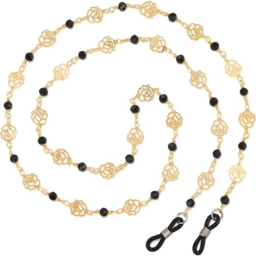 Sunglass Retainer Necklace Chain Fashion Retainer Holder Cord Rose Pattern