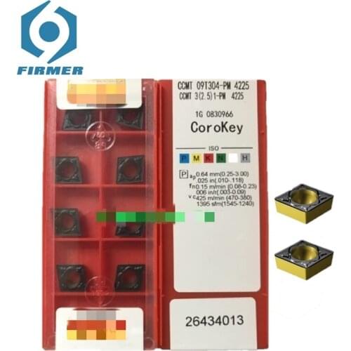 Original Carbide Inserts 10pcs Lathe Inserts CCMT09T304-PM 4225 Metal Cutter Lathe Turning Tool Cutter