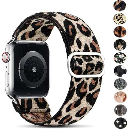 Scrunchie Strap for Apple watch band 44mm 42mm 40mm 38mm Bohemia Elastic belt solo loop bracelet iWatch serie 3 4 5 se 6 band