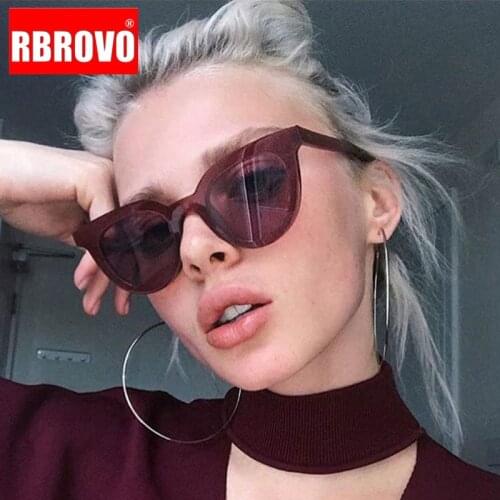 RBROVO Small Frame Cateye Sunglasses Women Luxury Sun Glasses Classic Retro Plastic Outdoor Goggle UV400 Gafas De Sol Mujer