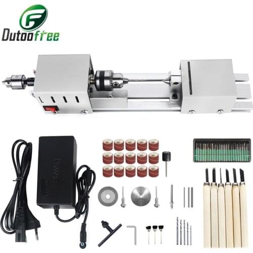 1 Set Mini Lathe Machine Tools DIY Woodworking Buddha Pearl Grinding Polishing With Wood Drill Rotary Tool Accessories 12-24V
