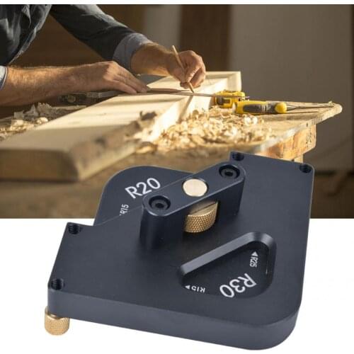 Corner bracket Aluminum Brass Laser Engraving R15-20-25-30 Router Table Corner Plate Woodworking Tool right angle