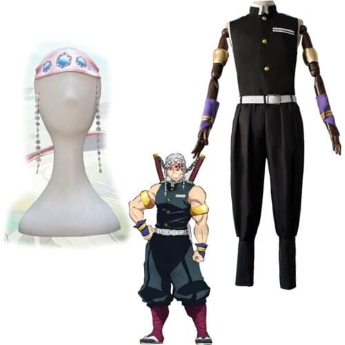 Uzui Tengen Cosplay Costumes Demon Slayer:Kimetsu no Yaiba Kisatsutai Uniform Sets Free Headwear Accessories