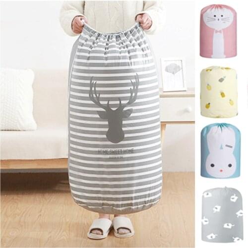 Beam Mouth Quilt Storage Bags Waterproof Drawstring Large Capacity Travel Dust Cloth Bags Household Sundry Kids Toy Storage Bags