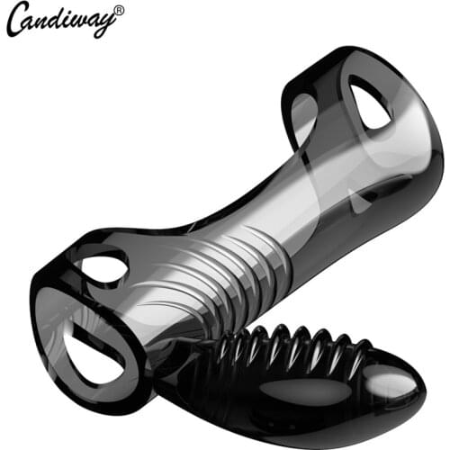 Candiway Cool Black Waterproof Vibrator Clitoris Massager Masturbation Delay Ejaculation Sex Toys For Men Women