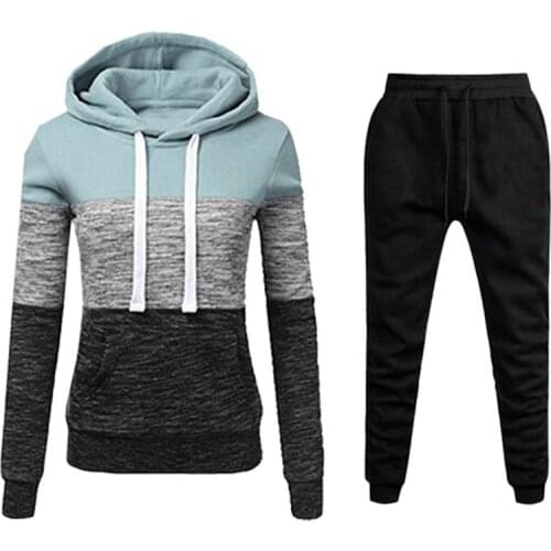 2021 Winter Casual Tracksuit Women 2 Piece Set Hoodie+Pants Sportswear Womens Sports Suit Hooded Sweatshirt Female Clothes
