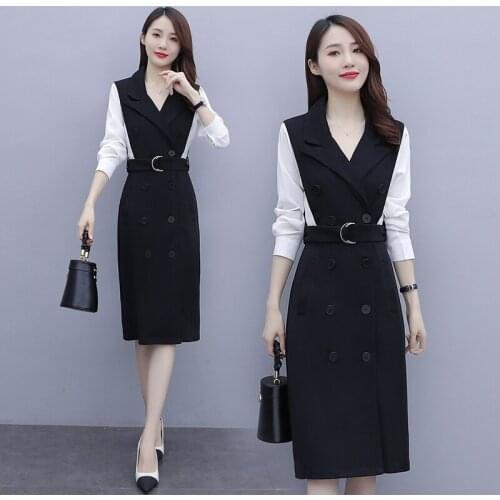 Office lady vestidos de festa elegant Dress Female mid-length slim-fit dress fashion patchwork women clothing