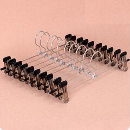 10pcs/lot 28.5cm stainless steel hanger with thick stretch pants and anti-skid hanger