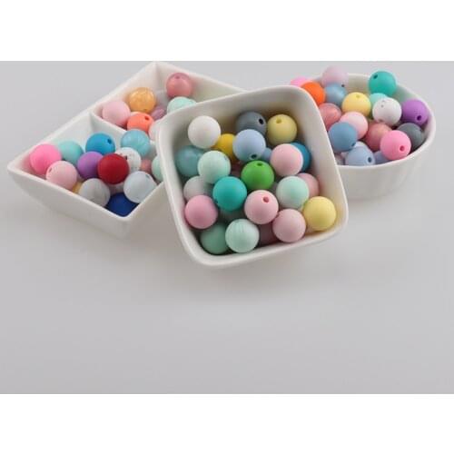 100pcs Baby Silicone Round Beads 12mm Teether For Teeth Baby Teething Beads Necklace Pacifier String Beads Baby Goods BPA Free