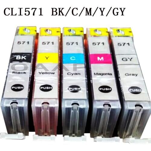 5pcs cli-571 571XL Color ink cartridge for canon pixma MG5750 MG5751 MG5752 MG5753 MG6850 MG6851 MG6852 MG6853 MG7750 MG7751