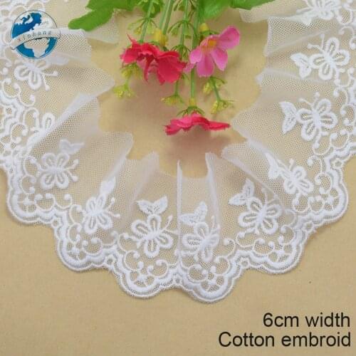 6cm width cotton embroid sewing ribbon guipure lace fabric trim warp knitting DIY Garment Accessories african lace#2890