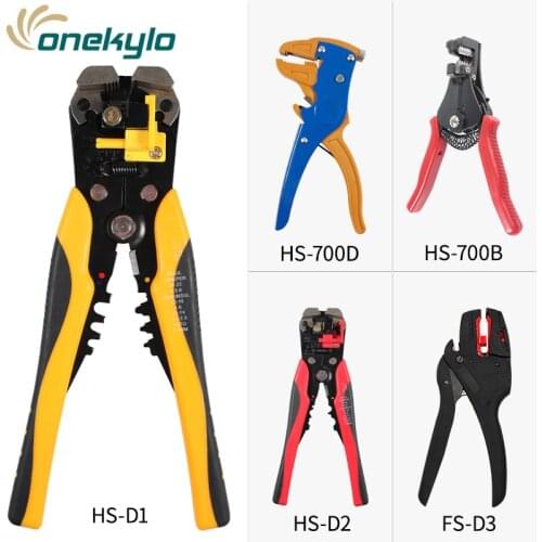 HS-D1 5-in-1 Automatic Multi functional Cable wire Stripping AWG10-24 0.2-6.0mm2 straight Cutting Crimping tools Wire stripper