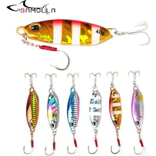 Big Jig Fishing Lure Weights 15-60g Fishing Jigs Saltwater Lures Metal Bass Jig Isca Artificial Fake Fish Glitter Holographic