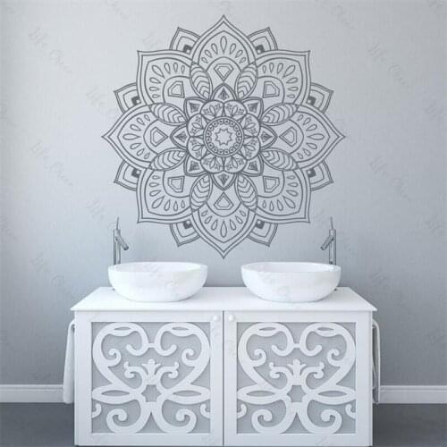 Mandala Flower Wall Stickers Indian Religious Mandala Flower Wallpaper Art Wall Stickers Family Living Room Decoration Wallpaper