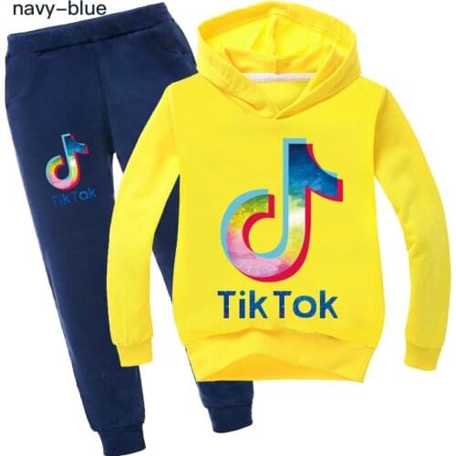 TIK TOK Kids Tracksuit Girls Clothes Set Hoodies Pants Children Sportwear Clothing Fashion Sport Suit
