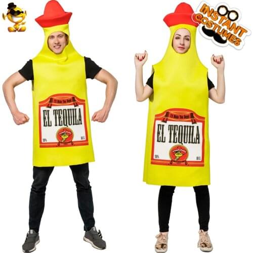 DSPLAY New Style Fashionable Cosplay Costume Adult Unisex Bottle Style Clothing Mr Tequila Promotion Commercial Fun Costume Sets