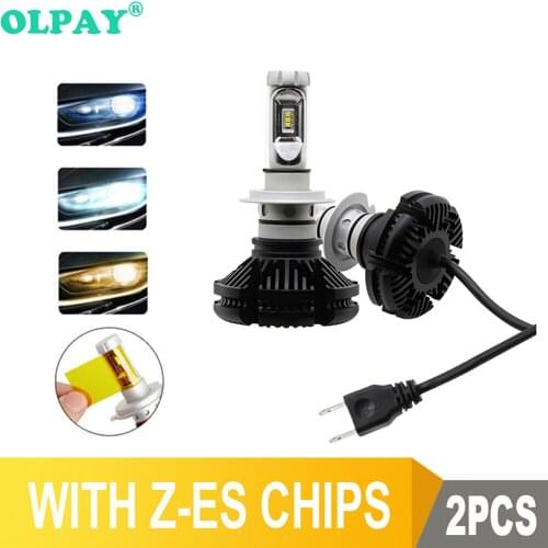 OLPAY 2PCS Car Light ZES H4 LED H7 H11 3000K 6000K 8000K HB3 9005 HB4 9006 Car LED Headlights Bulbs 50W 12000LM X3 Headlamp Auto