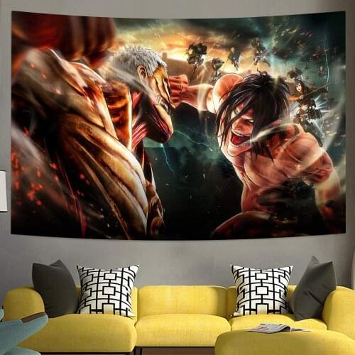 Attack on Titan Tapestry Wall Hanging Anime Tapestry Banner Backdrop Poster Wall Decoration Decoration Mural Kawaii Room Decor