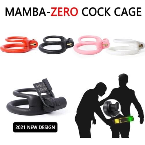 2021 Mamba-ZERO Male Resin Chastity Device Cock Cage Chastity Belt Ball Stretcher Penis Ring Cock Ring Adult Penis Lock Sex Toys