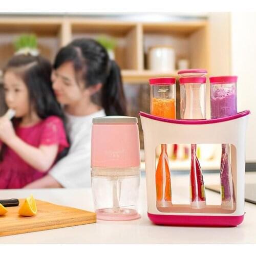 Baby Food Maker Baby Feeding Containers Storage Toddler Solid Juice Maker Food Squeeze Station With Fruit Puree Storage Bags