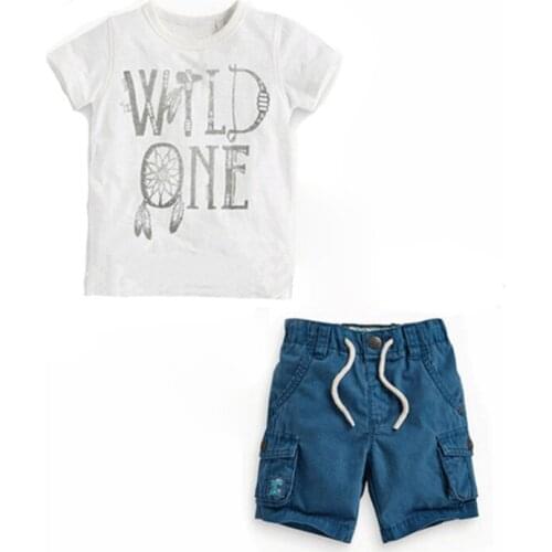 Summer Boys Sport Suits White T-shirt + Shorts 2pcs Clothes Set Boys Active Fashion Clothing Sets Soft Costume Crianca Roupas