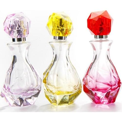 Wholesale 30ML Glass Perfume Bottle With Gem Cap, Empty Glass Spray Bottle Glass Perfume Bottle