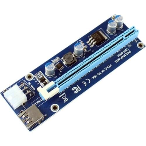 PPYY-Pci-E Express 1X 4X 8X 16X Extender Riser Card Adapter 6 Pin Dc-Dc Power Cable Gpu Riser Card Adapter For Eth Bitcoin Minin