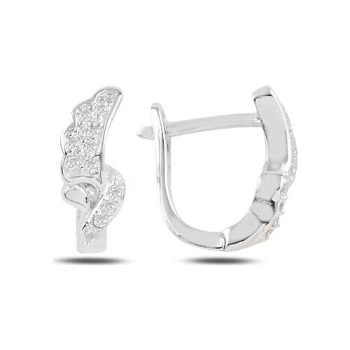 Silver 925 Sterling Zircon Cubic Zirconia J Earrings