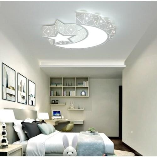 Childrens room bedroom led light modern minimalist personality shaped star month creative warm study ceiling lighting fixtures