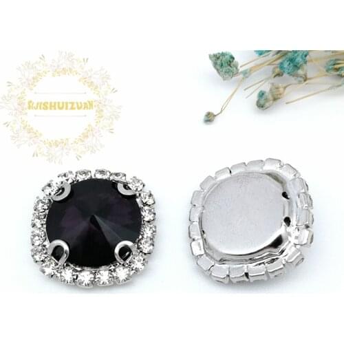 Deep Purple Satellite Shape Drill Side Chain Crysta Glass Sewing Rhinestones with Claw DIY Womens Shose and Wedding Dresses