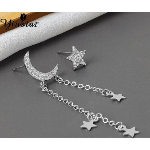Yiustar 2021 Fashion Moon Earring for Women Christmas Gift Aesthetic Earrings Bijoux Girl Dangle Star Pendientes Earcaff Jewelry