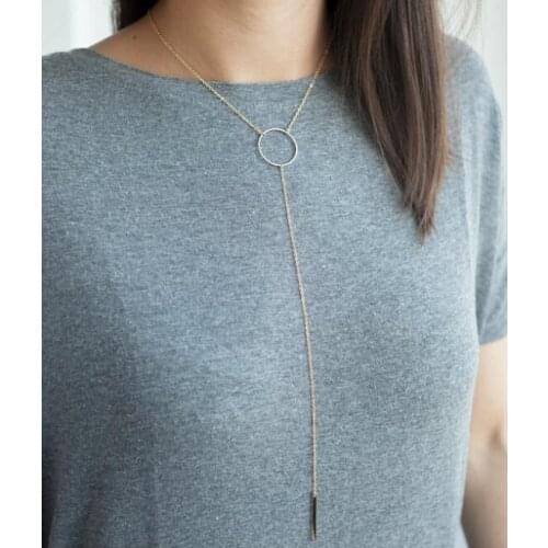 Collares 2016 Women Long Necklace Fashion Brand Unique Charming Gold color Long Chain Body Necklaces Bijoux Femme