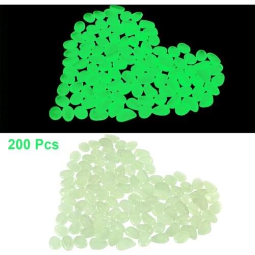 200 Pieces Glow in the Dark Pebbles Rocks Stones Great for Backyard or Indoor Decor Garden Aquariums Flower Bed glow BRIGHT