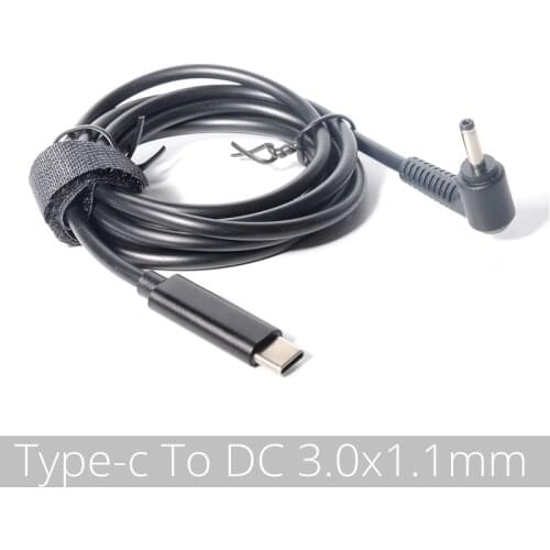 3.0mm / 1.1mm) USB Type C PD Charging Cable Cord Dc Power Adapter Jack Converter to DC 3.0 X 1.1mm Male 90 Degrees Right Angled