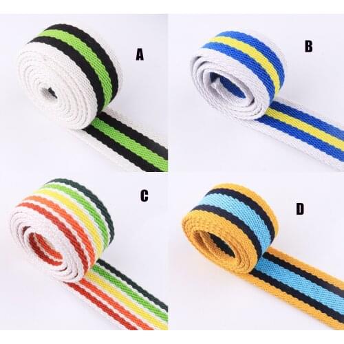 38mm(1.5") striped Ribbon Belt Purse Strap Colorful Webbing Bag strap Cotton sewing for Lanyard Handbag Leash Pet collar