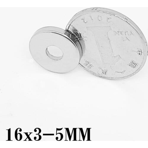 5/10/20/30/50/100PCS 16x3-5mm Disc Neodymium Magnets Hole 5mm Round Countersunk Powerful Strong Magnetic Magnets 16x3-5 16*3-5