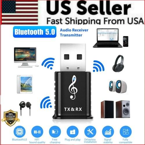 Bluetooth-compatible 5.0 Audio Transmitter Receiver Usb Adapter For Tv Pc Car Aux Speakers