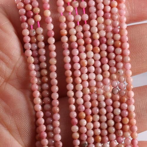 3&4mm Natural Stone Beads Rhodochrosites Loose Hole Beads for Charms Jewelry Making DIY Craft Bracelet Necklace Accessories