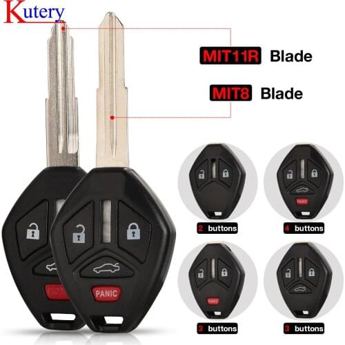 Kutery Remote Key Shell Case Fob For Mitsubishi Lancer Outlander Endeavor Galant MIT11R Blade 3 /4 Buttons Car Key Style
