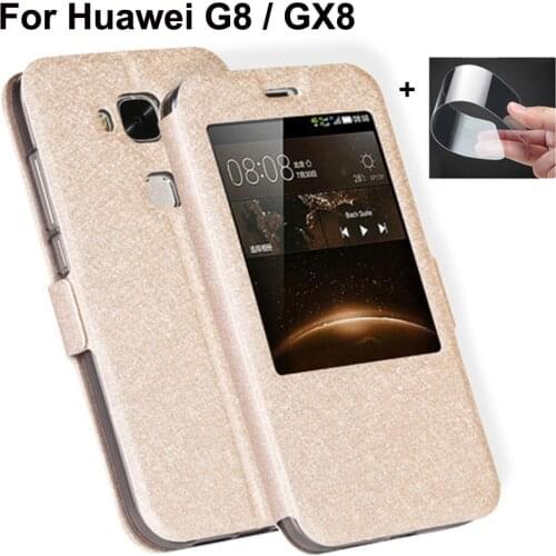 Open Window Leather Filp Cases For Huawei GX8 Case G8 G 8 RIO L03 L02 L01 phone cover For Huawei GX8 GX 8 RIO-L01 RIO-L02 bumper