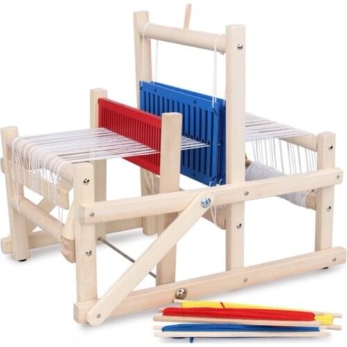 Wooden Traditional Weaving Loom Educational Craft Baby Art Toys Craft Wooden Weaving machine Sewing Accessories