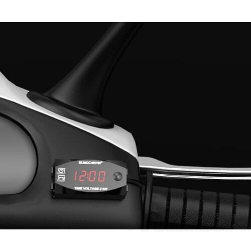 For Digital Panel Tester Car Voltmeter Ammeter LED Display Appliances For Car Auto Motorcycle DC12V Waterproof Accessories