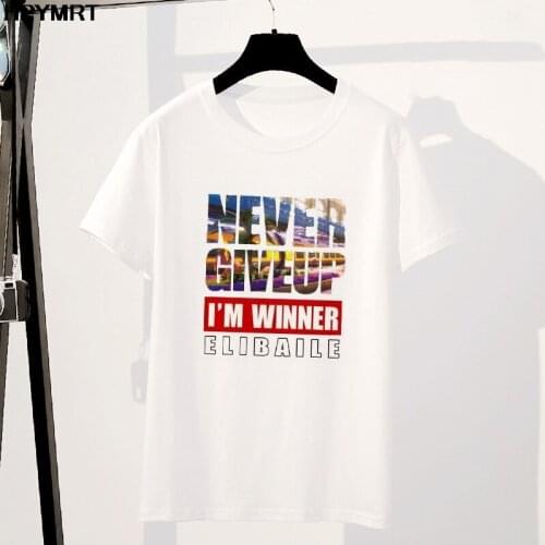 Never Give up Letter Printed New Summer T Shirt Male Fashion Casual Tees Tops Fun Graphics T-shirts Men Harajuku Clothing tshirt
