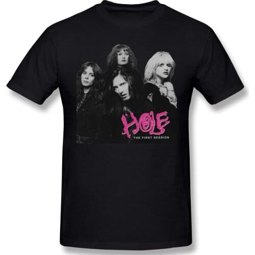First Sessionꬆcourtney And Love HOLE Band Baseball ｪ Sleeve Mens Basic Short Sleeve T-Shirt Casual R259 Tshirt Eur Size